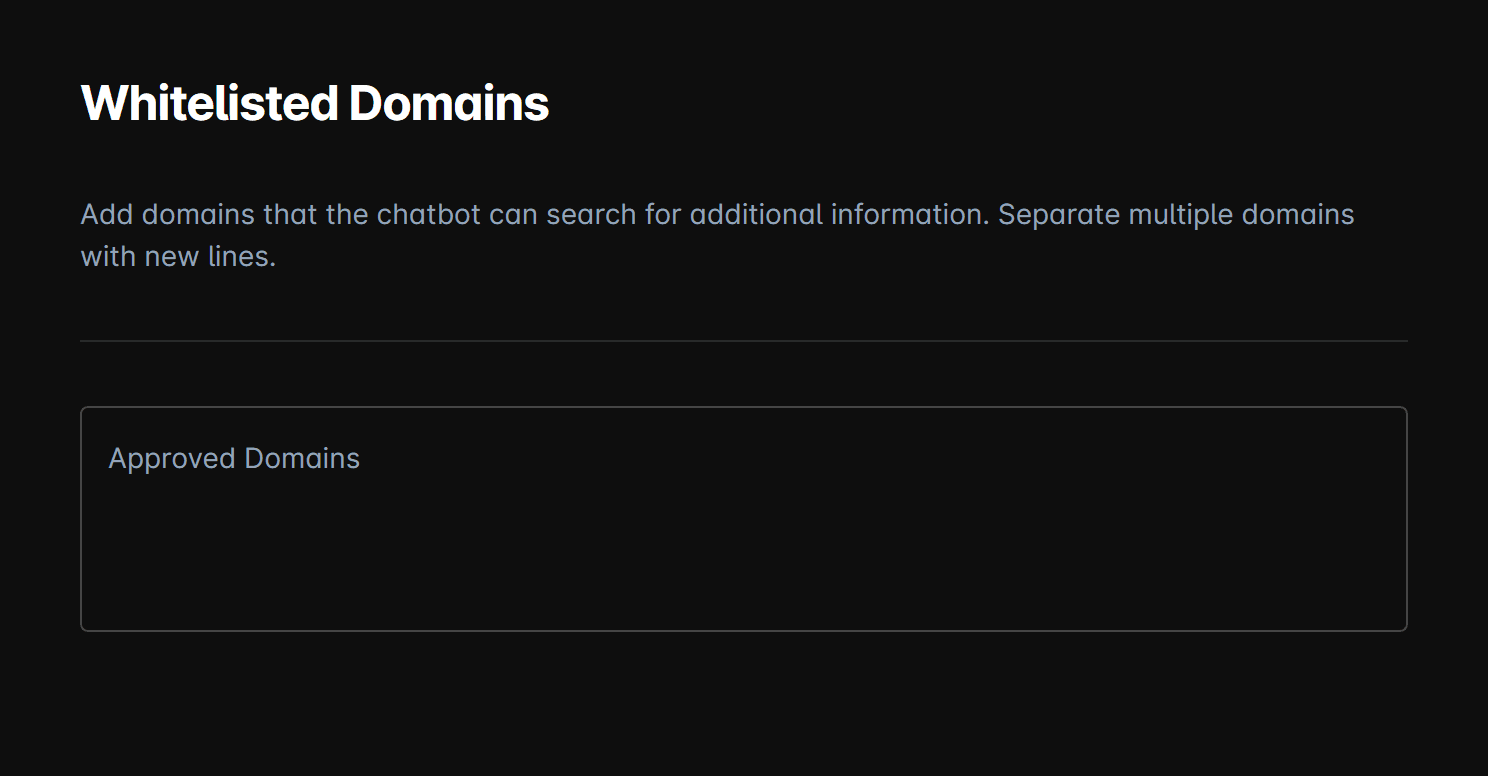 Whitelisted Domain form