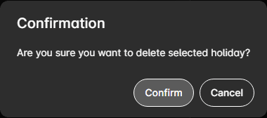 Delete confirmation dialog