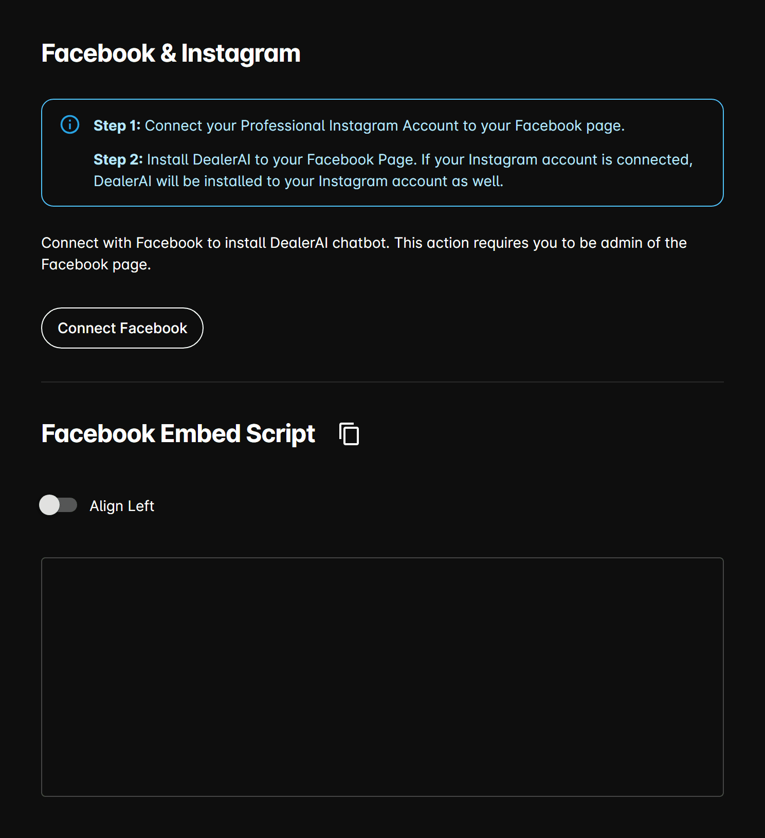 Facebook and Instagram form